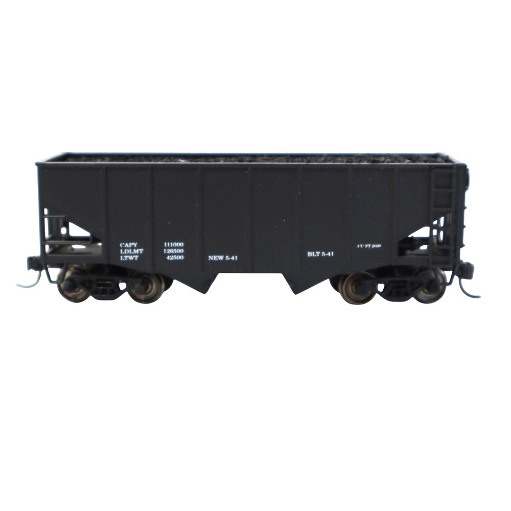 HO Scale Black Hopper Rail Car with Coal Load BLT 5-41 Freight Train Model
